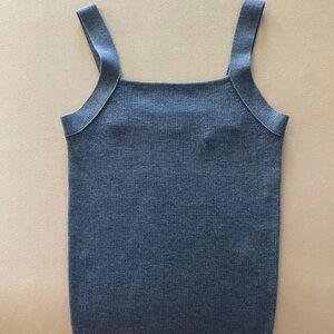 Elie Tahari Charcoal Ribbed Tank Top  alone or under a shirt for sexy shirt!